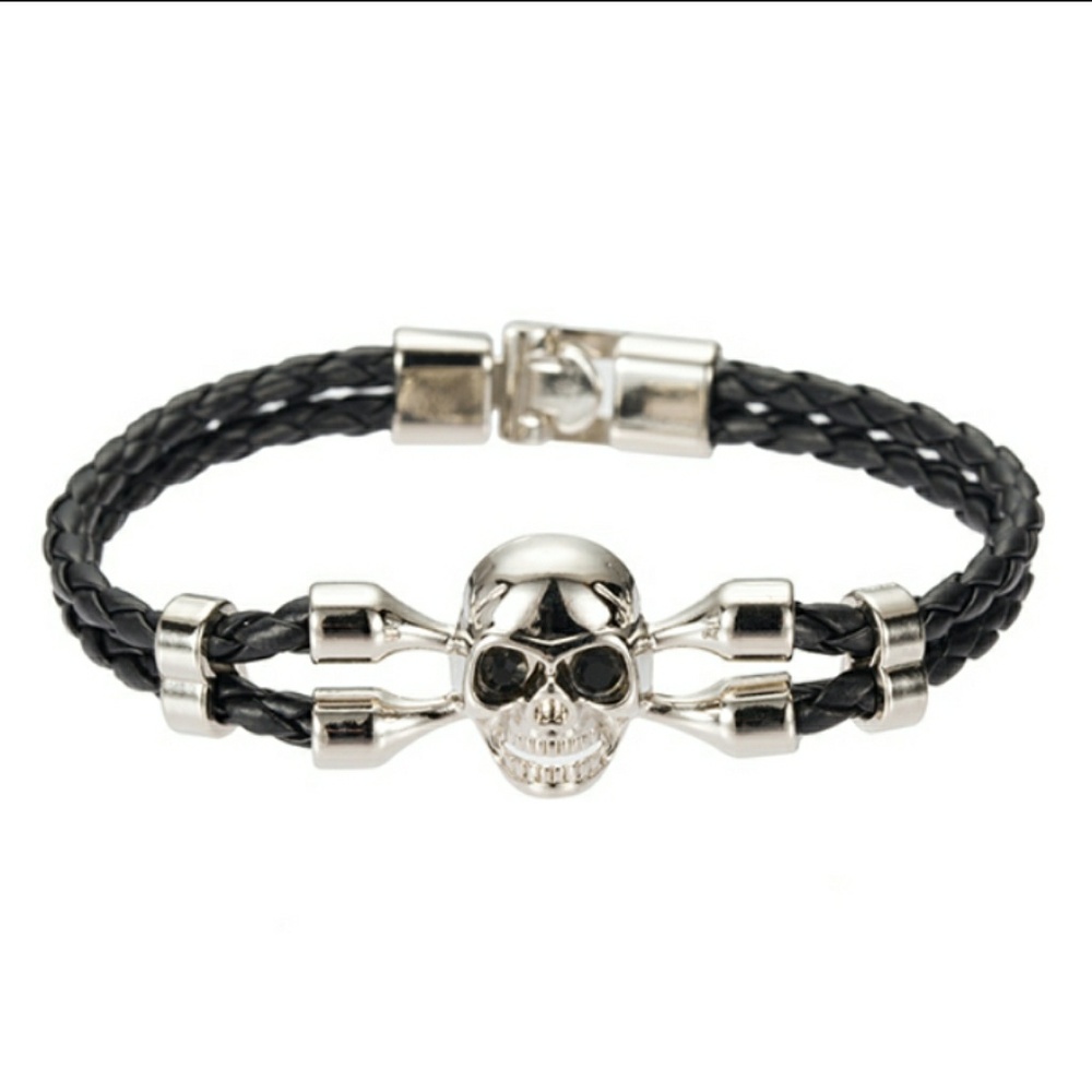 Unisex skull face bracelet